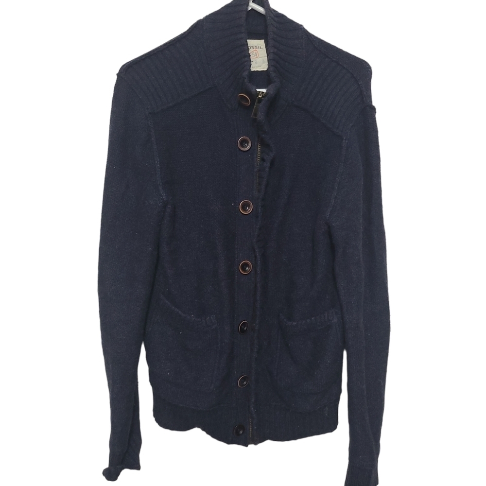 Men's fossil button down and zip down sweater